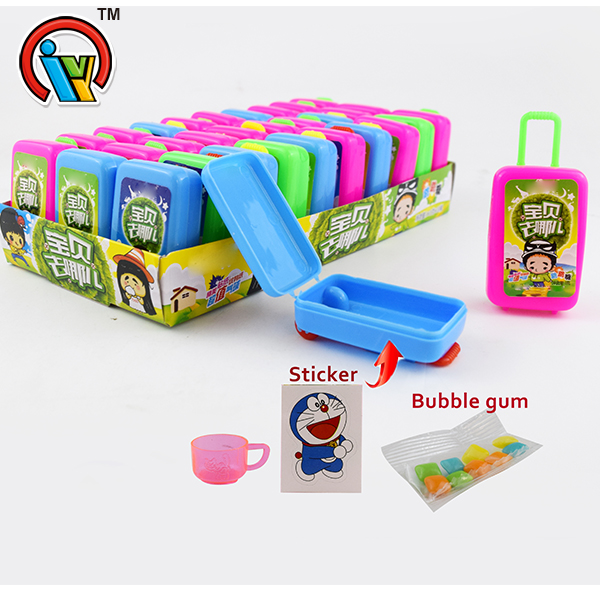 Trunk toy candy with bubble gum
