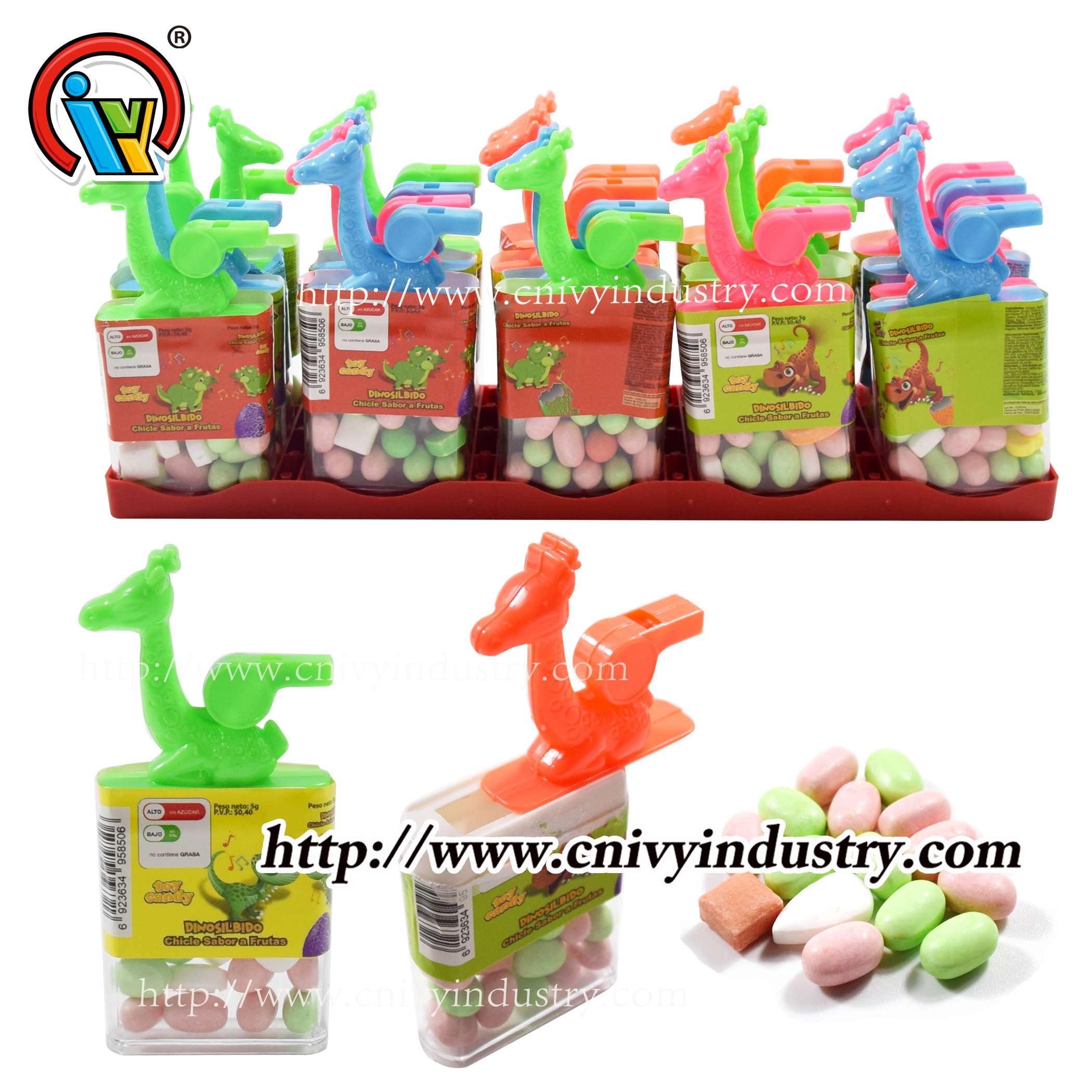 China factory dinosaur whistle toy candy