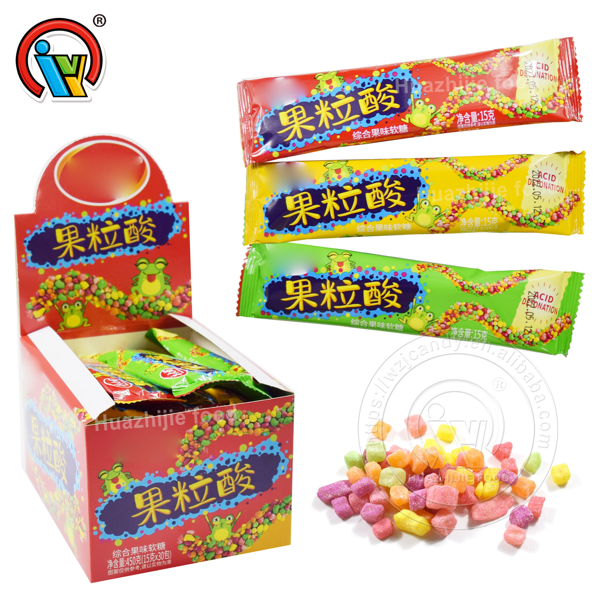 halal acid fruit flavor sour gummy candy manufacturer